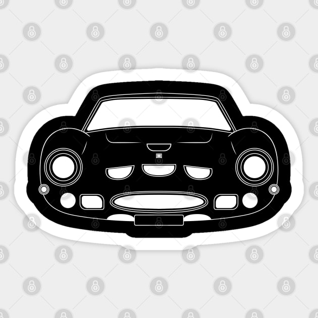 Ferrari 250 GTO White Outline Sticker by kindacoolbutnotreally